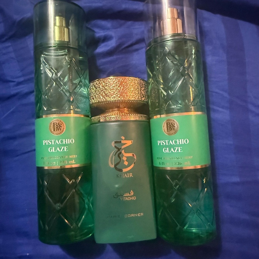 (Set of 3) 2-Pistachio Glaze Fine Fragrance Mists with Khair Pistachio Perfume